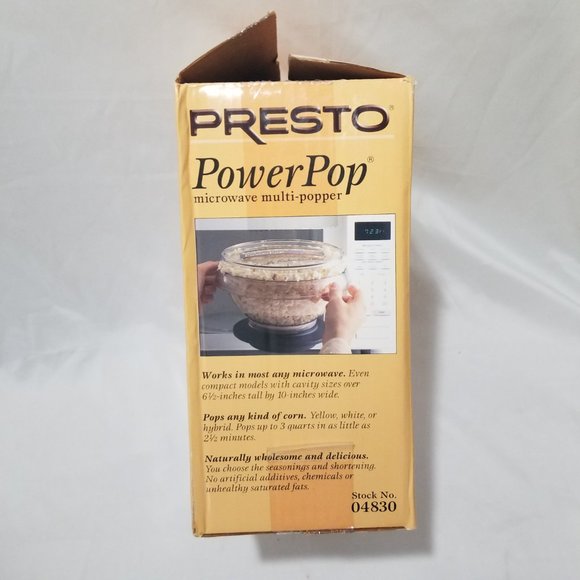 Vtg 2002 Presto Power Pop Microwave Multi-Popper Popcorn Maker #04830 - Picture 11 of 15